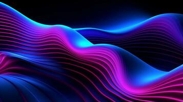 a cool wave pattern with blue green and pink neon light  . Generative AI photo