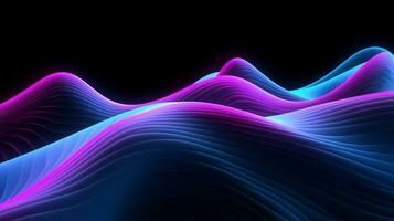 a cool wave pattern with blue green and pink neon light  . Generative AI photo