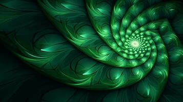 abstract fractal background in green tone color  . Generative AI photo