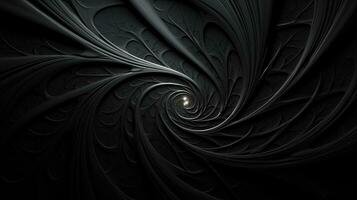 abstract fractal background in black tone color  . Generative AI photo