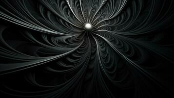 abstract fractal background in black tone color  . Generative AI photo