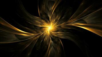 abstract fractal background in black yellow tone color  . Generative AI photo