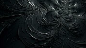 abstract fractal background in black tone color  . Generative AI photo