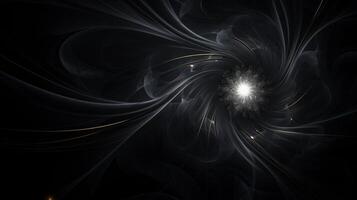 abstract fractal background in black tone color  . Generative AI photo