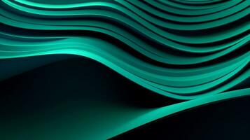 3d wave pattern background in green black color  . Generative AI photo