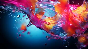 Abstract background of colorful splash water. Generative AI photo