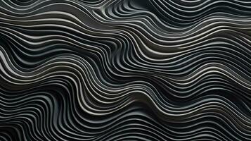 Abstract background of wave pattern in black and white colors. Generative AI photo