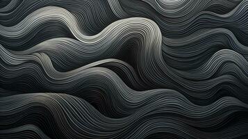 Abstract background of wave pattern in black and white colors. Generative AI photo