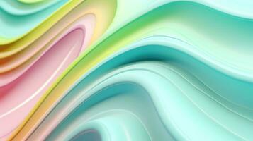 3d futuristic shape background with light blue light green light yellow and light pink color  . Generative AI photo