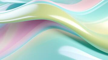 3d futuristic shape background with light blue light green light yellow and light pink color  . Generative AI photo