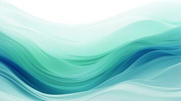 3d wave pattern background in green and white color  . Generative AI photo