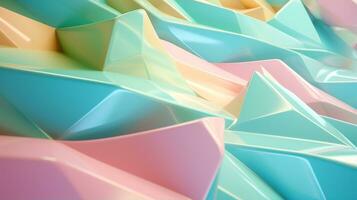 3d futuristic shape background with light blue light green light yellow and light pink color  . Generative AI photo