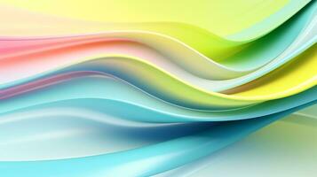 3d futuristic shape background with light blue light green light yellow and light pink color  . Generative AI photo