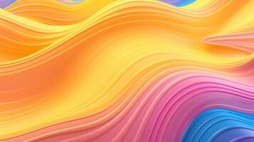 3d wave pattern background in blue yellow and pink color  . Generative AI photo