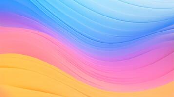 3d wave pattern background in blue yellow and pink color  . Generative AI photo