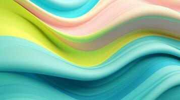 3d futuristic shape background with light blue light green light yellow and light pink color  . Generative AI photo