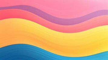 3d wave pattern background in blue yellow and pink color  . Generative AI photo