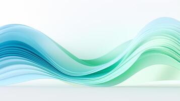 3d wave pattern background in green and white color  . Generative AI photo