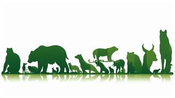 animal silhouette in green color. Generative AI photo