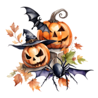 Happy Halloween Day Clipart, Halloween Day composition, Generative AI png