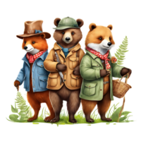 schattig bears clip art ontwerp, grappig bears clip art, schattig teddy beren, generatief ai png