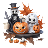 Happy Halloween Day Clipart, Halloween Day composition, Generative AI png