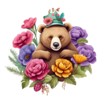 mignonne ours clipart conception, marrant ours clipart, mignonne nounours ours, génératif ai png