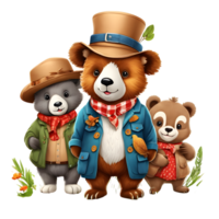 Cute  Bears Clipart Design, Funny Bears clipart, Cute Teddy Bears,  Generative AI png