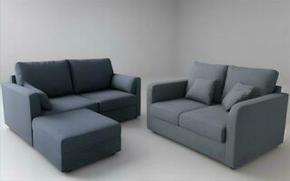 Minimalist modern sofa in the empty room. AI Generative photo