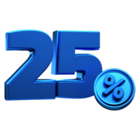 3d rendered number percent blue png