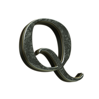 3d render letter medieval png