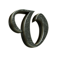 3d render letter medieval png