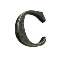 3d render letter medieval png