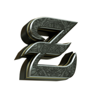 3d render letter medieval png