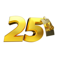 3d render number percent gold png