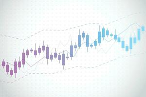 Gráfico del gráfico del palo de la vela del negocio del comercio de inversiones del mercado de valores en el diseño del fondo blanco punto alcista, tendencia del gráfico. ilustración vectorial vector