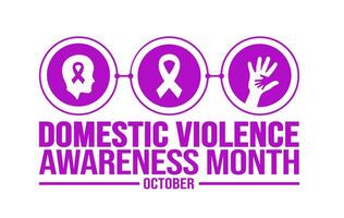 October is Domestic Violence Awareness Month background template. Holiday concept. background, banner, placard, card, and poster design template with text inscription and standard color. vector