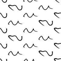 Seamless pattern with doodle wavy lines vector