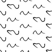 Seamless pattern with doodle wavy lines vector