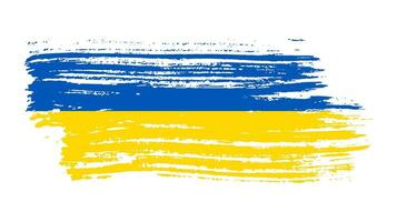 Ukrainian national flag in grunge style vector