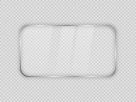 Glass plate in rounded rectangular frame vector