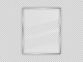 Glass plate in vertical frame isolated on background. Vector illustration.