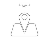 vector map pin location Basic Rounded Lineal