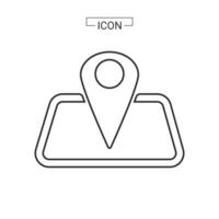 vector map pin location Basic Rounded Lineal
