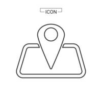 vector map pin location Basic Rounded Lineal