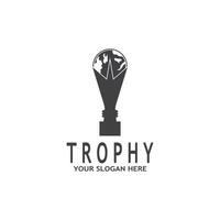 Simple Trophy logo design Vector Template