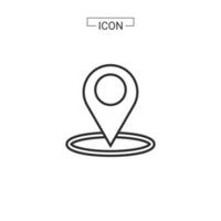 vector map pin location Basic Rounded Lineal