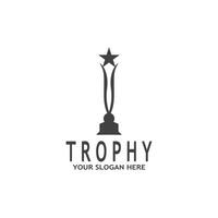 Simple Trophy logo design Vector Template