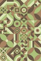 Seamless pattern with abstract geometric shapes. Bauhaus with retro color background. Modern style texture. vector