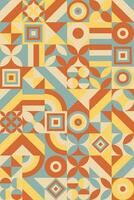 Seamless pattern with abstract geometric shapes. Bauhaus with retro color background. Modern style texture. vector